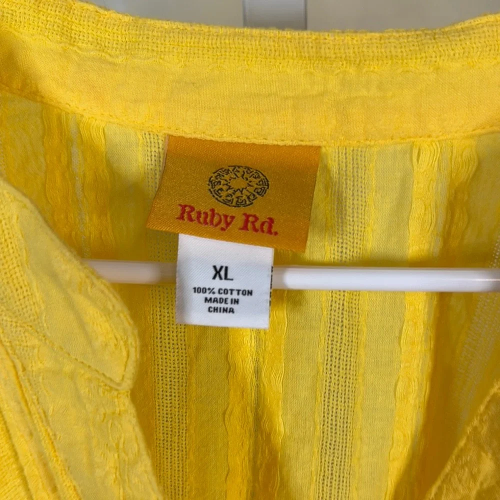 Yellow Ruby Road 100% Cotton Top XL